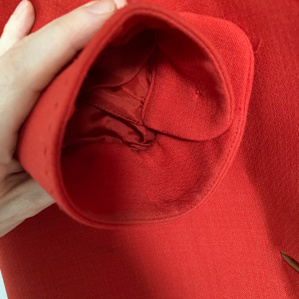 Tory Burch vintage Vibrant chic timeless bold Red Trench Coat - Picture 7 of 12